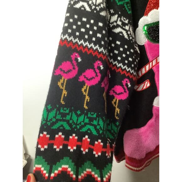 Holiday Time Black and Pink Festive Sweater - Picture 9 of 9